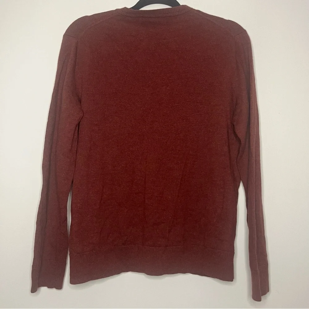 BANANA REPUBLIC Baruffa Extra Fine Merino Wool Brick Italian Crewneck Sweater